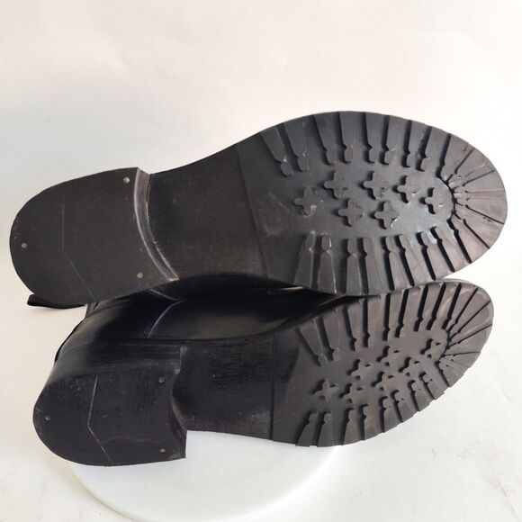 Aldo Combat Boots Mens 11 / 44 Leather Textile Black Gray Lace-Up Portugal - Picture 10 of 14